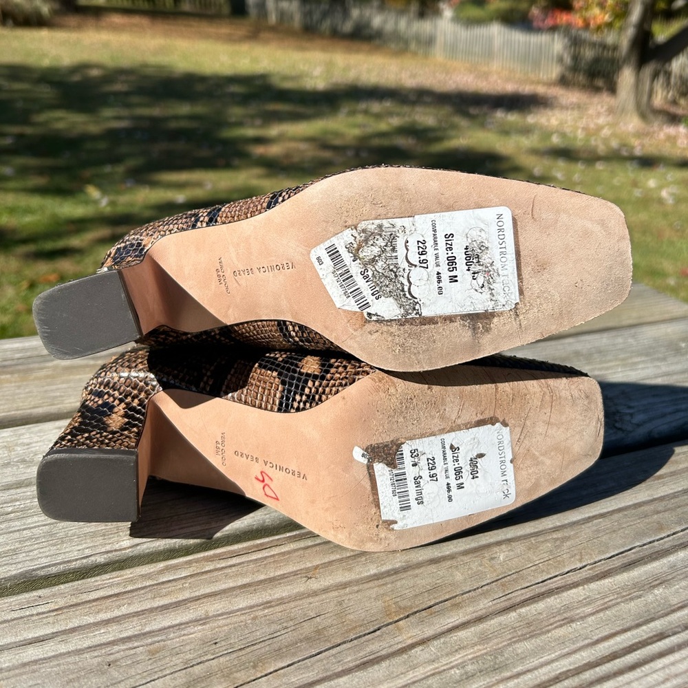 Veronica Beard Brown Python Snakeskin Leather Squ… - image 9